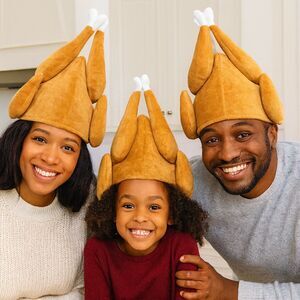 3-Pack Soft Plush Turkey Hats Funny Thanksgiving Holiday Costume